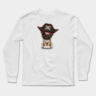 Cute Pug Puppy Pirate Long Sleeve T-Shirt